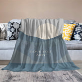 Aperturee - Custom Name Blue Sun Painting Gift Warm Blanket